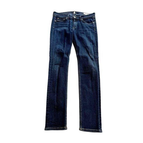 Rag & Bone Mid-Rise Skinny Jeans in Woodford Blue - Picture 1 of 3